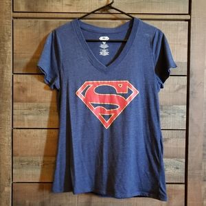 Navy Tee with Superman Logo